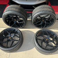 20" 21" Lamborghini Huracan Concave Forged Gloss Black wheels Complete Set