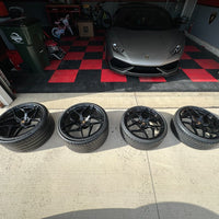 20" 21" Lamborghini Huracan Concave Forged Gloss Black wheels Complete Set