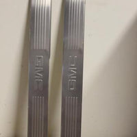 2007-2013 Gm Door Sill Plates Brushed Stainless Steel Front W/ Logo