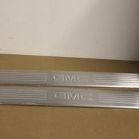 2007-2013 Gm Door Sill Plates Brushed Stainless Steel Front W/ Logo