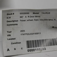 2002-2007 FORD TAURUS RIGHT PASSENGER POWER SIDE VIEW MIRROR - BIGGSMOTORING.COM