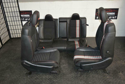 12-14 Dodge Avenger RT Black Red SEATS SET FRONT AND REAR R/T Embroidery - BIGGSMOTORING.COM