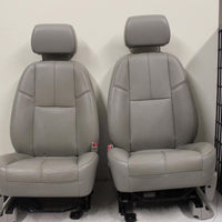 2007-2014 Escalade Suburban Silverado Passenger & Driver Front Seat Grey Leather