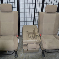 2007-2013 Toyota Tundra 40/20/40 Front Seats W/ Airbag Manual Tan Cloth Jumpseat