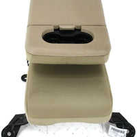 1999-2010 Ford F250 Center Console Jump Seat  W/ Storage  & Cup Holder Tan - BIGGSMOTORING.COM