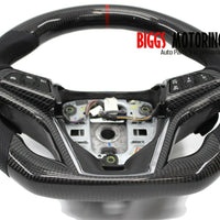 Fits 14 15 Chevy Camaro Custom Carbon Fiber & Leather Flat Bottom Steering Wheel