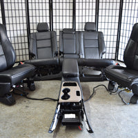 14 - 17 Jeep Grand Cherokee Summit Black Leather Seats Set Console Dvd Tv Oem - BIGGSMOTORING.COM