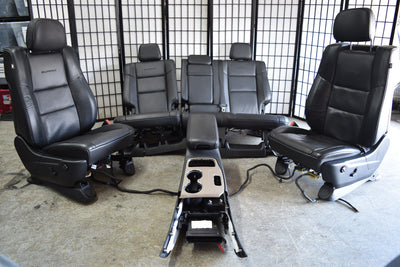 14 - 17 Jeep Grand Cherokee Summit Black Leather Seats Set Console Dvd Tv Oem - BIGGSMOTORING.COM