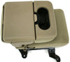 1999-2010 Ford F250 Center Console Jump Seat  W/ Storage  & Cup Holder Tan - BIGGSMOTORING.COM