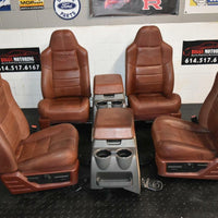 99-2010 FORD SD F250 F350 KING RANCH FRONT & rear LEATHER BUCKETS SEAT console