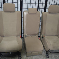 2007-2013 Toyota Tundra 40/20/40 Front Seats W/ Airbag Manual Tan Cloth Jumpseat