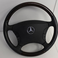 00-06 Mercedes Benz W220 W215 Cl500 Driver Woodgrain Steering Wheel Airbag S500 - BIGGSMOTORING.COM