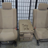 2007-2013 Toyota Tundra 40/20/40 Front Seats W/ Airbag Manual Tan Cloth Jumpseat