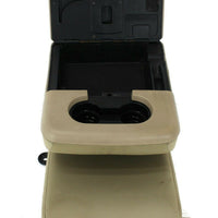 1999-2010 Ford F250 Center Console Jump Seat  W/ Storage  & Cup Holder Tan - BIGGSMOTORING.COM