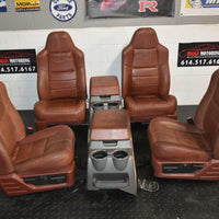 99-2010 FORD SD F250 F350 KING RANCH FRONT & rear LEATHER BUCKETS SEAT console