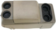 2004-2008 Ford F150 Floor Center Console Storage & Cup Holder Brown & Tan - BIGGSMOTORING.COM