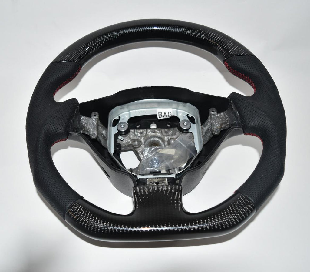 NISSAN GTR R35 CUSTOM CARBON FIBER & LEATHER FLAT BOTTOM  STEERING WHEEL