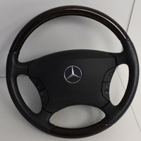 00-06 Mercedes Benz W220 W215 Cl500 Driver Woodgrain Steering Wheel Airbag S500 - BIGGSMOTORING.COM