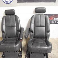 2007 - 2014 Escalade Tahoe Yukon Ebony Leather Seats (Pair) Oem Short Wheel Base