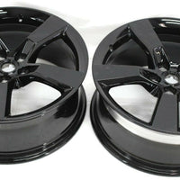 2010-2015 Chevy Camero SS Black 5 Spoke Wheel Rim Set Of 2 Aluminum 20x8 Black