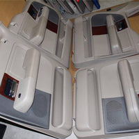 04-08 FORD F150 LARIAT CREW CAB DOOR PANELS SET W/ SWITCHES PANEL PARCHMNET TAN - BIGGSMOTORING.COM