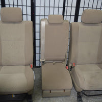 2007-2013 Toyota Tundra 40/20/40 Front Seats W/ Airbag Manual Tan Cloth Jumpseat