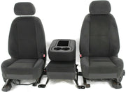 2007-2014 Chevy Sierra Tahoe Silverado Front Seats  W/ Jump Seat Black Cloth