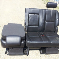 07-14 GM GMC ESCALADE TAHOE YUKON BLACK LEATHER SEATS 09 60/40 BENCH SHORT BODY - BIGGSMOTORING.COM