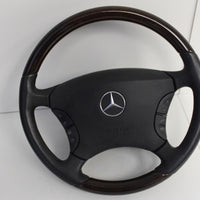 00-06 Mercedes Benz W220 W215 Cl500 Driver Woodgrain Steering Wheel Airbag S500 - BIGGSMOTORING.COM