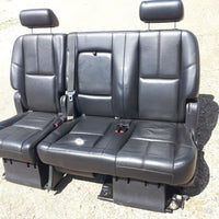 07-14 GM GMC ESCALADE TAHOE YUKON BLACK LEATHER SEATS 09 60/40 BENCH SHORT BODY - BIGGSMOTORING.COM