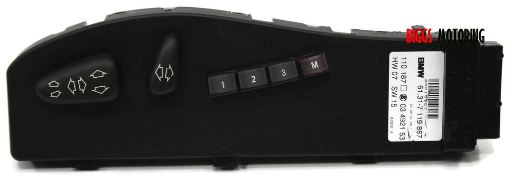 2000-2006 BMW E53 X5 Driver Side Seat Adjustable Switch Control 61.31-7 119 867 - BIGGSMOTORING.COM