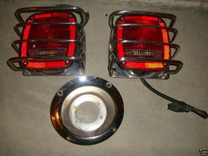 87-06 JEEP WRANGLER TAILLIGHTS W/ GUARD FREE CHROME GAS