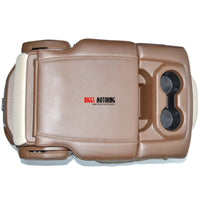 19-23 Dodge Ram 1500 Center Console Jump Seat Storage & Cupholder BROWN / TAN - BIGGSMOTORING.COM