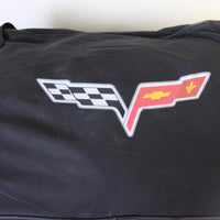 2005-2013 Corvette Oem Black Indoor Car Cover W/ Flag Logo By Gm - BIGGSMOTORING.COM