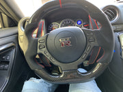 Gtr Flat Bottom Carbon Fiber Steering wheel red stitching