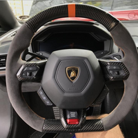 15-18 Lamborghini 610-4 Huracan Carbon Fiber Steering Wheel upgraded Leather - BIGGSMOTORING.COM