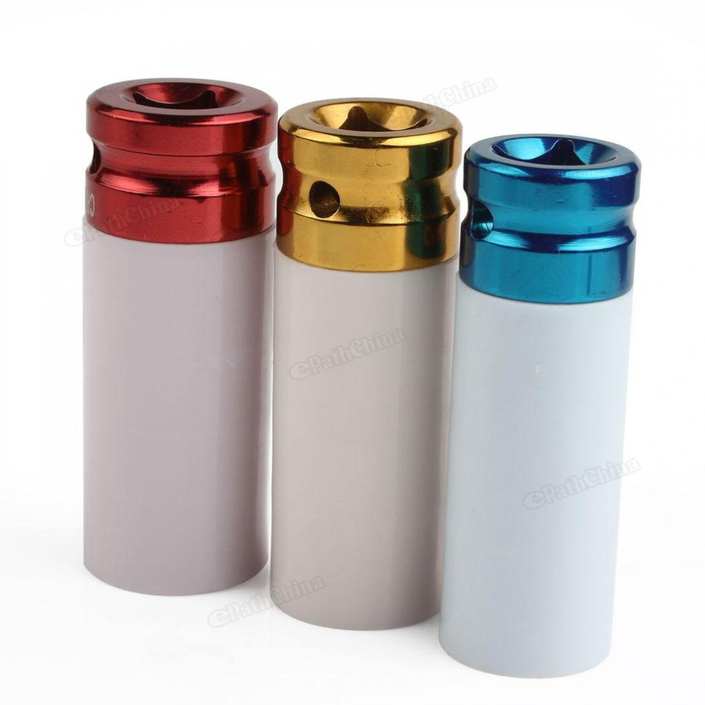 3x Thin Wall Deep Impact Nut Socket Alloy Wheel Auto Car Repair Tool 1/2in Drive 17mm 19mm 21mm Size