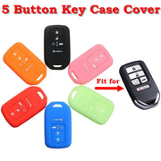 Silicone 5 Buttons Keyless Smart Key Case Cover Keys Fob for Honda for Civic for Accord for Pilot 2015 2016 2017