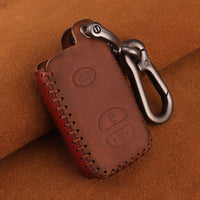 KEYYOU For Toyota Prius Land Cruiser Avalon Prado Leather Car Key Keychain Covers Key Case Bag KeyChain Bag 2/3/4 Buttons